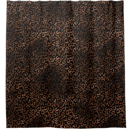 Glam Brown Black Leopard Print Douchegordijn (Voorkant)