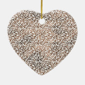 Glam Brown Black Leopard Print Keramisch Ornament (Achterkant)