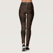 Glam Brown Black Leopard Print Leggings (Achterkant)