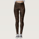 Glam Brown Black Leopard Print Leggings (Voorkant)