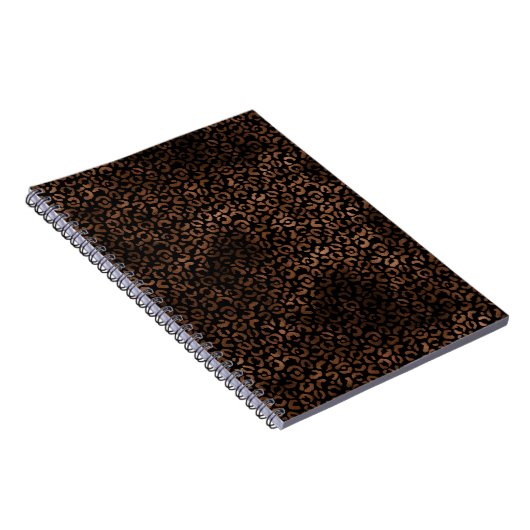 Glam Brown Black Leopard Print Notitieboek (Rechterzijde)