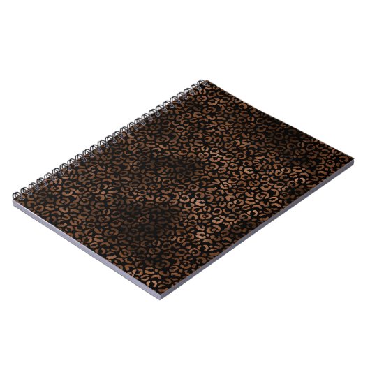 Glam Brown Black Leopard Print Notitieboek (Linkerzijde)