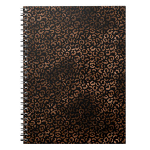 Glam Brown Black Leopard Print Notitieboek