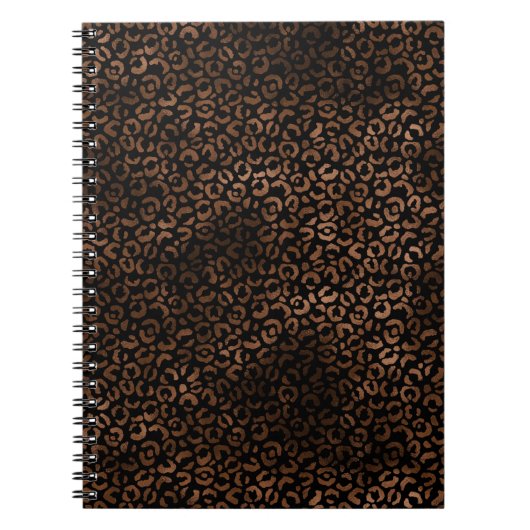 Glam Brown Black Leopard Print Notitieboek (Voorkant)
