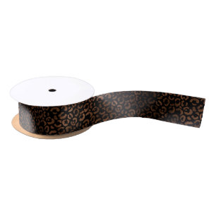 Glam Brown Black Leopard Print Satijnen Lint