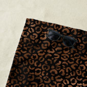 Glam Brown Black Leopard Print Strandlaken (In situ)