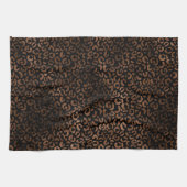 Glam Brown Black Leopard Print Theedoek (Horizontaal)