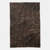 Glam Brown Black Leopard Print Theedoek (Verticaal)