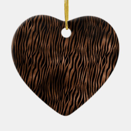 Glam Brown Black Zebra Print Keramisch Ornament (Voorkant)