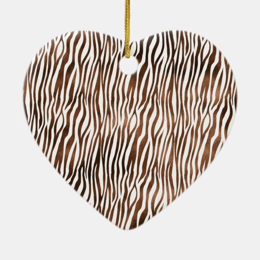 Glam Brown Black Zebra Print Keramisch Ornament (Achterkant)