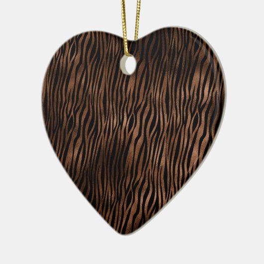 Glam Brown Black Zebra Print Keramisch Ornament (Links)