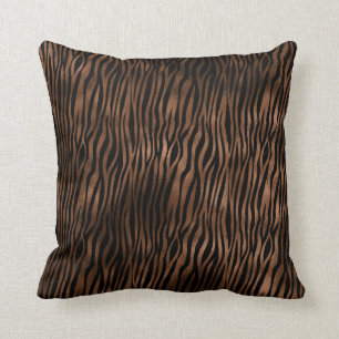 Glam Brown Black Zebra Print Kussen