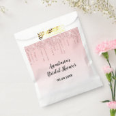 Glam bruiloft feest Roze Rose Goud Glitter Drips Bedankzakje (Gezegeld)