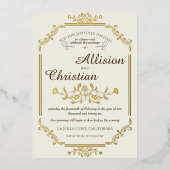 Glam Bruiloft Gouden Folie Invitation Folie Uitnodiging (Voorkant)