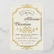  Glam Bruiloft Gouden Folie Invitation