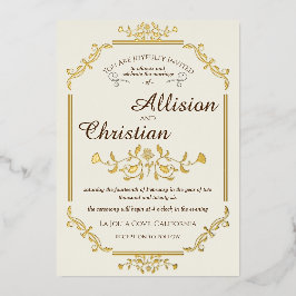  Glam Bruiloft Gouden Folie Invitation Folie Uitnodiging