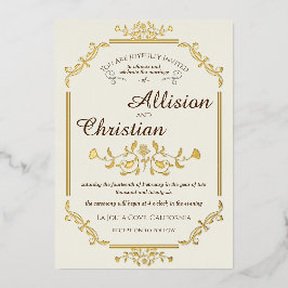  Glam Bruiloft Gouden Folie Invitation Uitnodiging