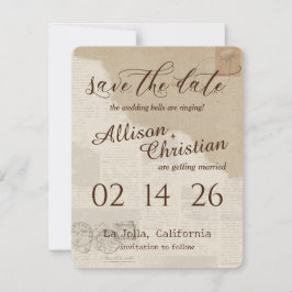  Glam Bruiloft Save The Date Invitation Kaart