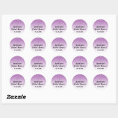 Glam bruiloftfeest paarse glittersprankels glinste ronde sticker (Vel)