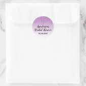 Glam bruiloftfeest paarse glittersprankels glinste ronde sticker (Tas)