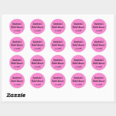 Glam Bruiloftsfeest Heet Roze Glitters Glans Naam Ronde Sticker (Vel)
