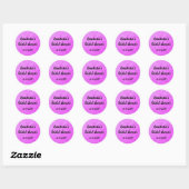 Glam Bruiloftsfeest Paarse Glitters Glans Naam Ronde Sticker (Vel)