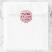 Glam bruiloftsfeest Roze Goud Glitter Glinstering Ronde Sticker (Tas)