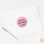Glam bruiloftsfeest Roze Goud Glitter Glinstering Ronde Sticker (Envelop)