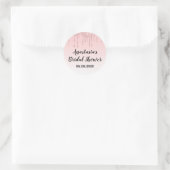 Glam bruiloftsfeest Roze Roségoud Glitterdruppels Ronde Sticker (Tas)