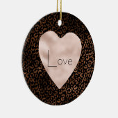 Glam Bruin Zwart Leopard Print Hart Keramisch Ornament (Rechts)