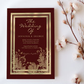 Glam bruine gouden glinsterende bloem bruiloft kaart