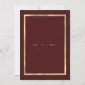 Glam bruine gouden glinsterende bloem bruiloft kaart (Achterkant)