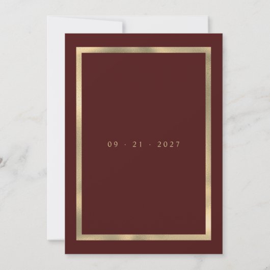 Glam bruine gouden glinsterende bloem bruiloft kaart (Achterkant)