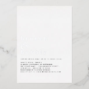 Glam Brunch Bruisende Bruiloft Bruidsshower Echt Folie Uitnodiging