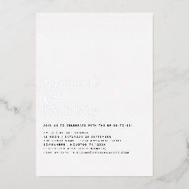 Glam Brunch Bubble Vrijgezellenfeest Real Folie Uitnodiging