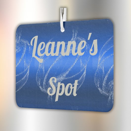 Glam Brushed Metal en Glitter Blue Monogram | Luchtverfrisser