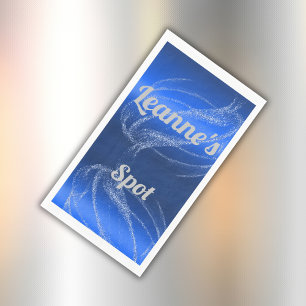 Glam Brushed Metal en Glitter Blue Monogram Servet