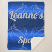 Glam Brushed Metal en Glitter Blue Monogram | Sherpa Deken (Voorkant)