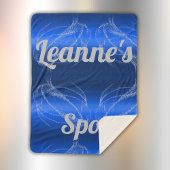 Glam Brushed Metal en Glitter Blue Monogram | Sherpa Deken