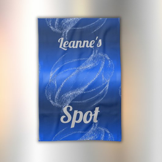 Glam Brushed Metal en Glitter Blue Monogram | Theedoek