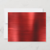 Glam Brushed Metal Ruby Red Classic Monogram Notitiekaartje (Achterkant)