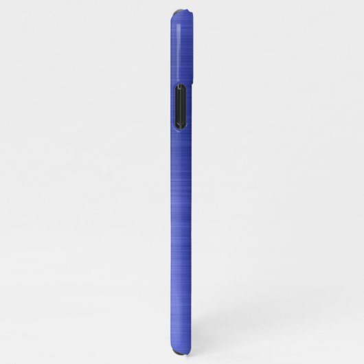 Glam Brushed Metallic Royal Blue Monogram iPhone Hoesje (Rechterkant)
