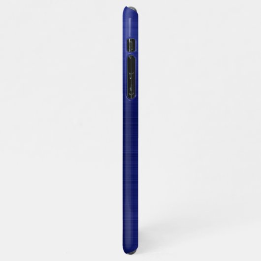 Glam Brushed Metallic Royal Blue Monogram iPhone Hoesje (Linkerkant)