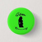 Glam Bunny Logo Pin Ronde Button 3,2 Cm (Voorkant)