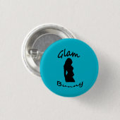 Glam Bunny Logo Pin Ronde Button 3,2 Cm (Voorkant /achterkant)