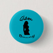 Glam Bunny Logo Pin Ronde Button 3,2 Cm (Voorkant)