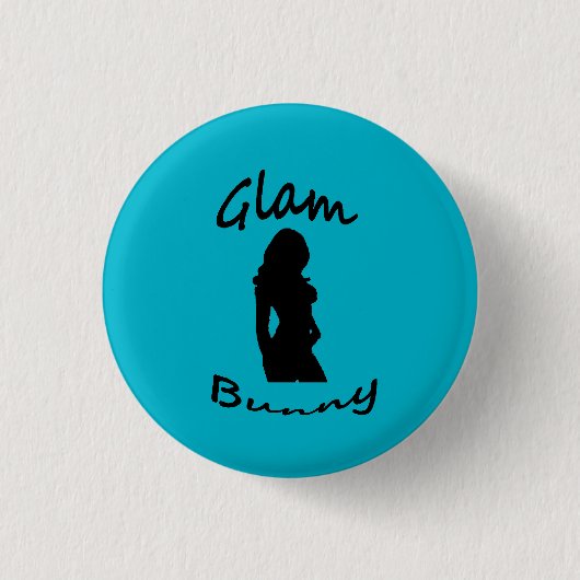 Glam Bunny Logo Pin Ronde Button 3,2 Cm (Voorkant)