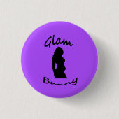 Glam Bunny Logo Pin Ronde Button 3,2 Cm (Voorkant)