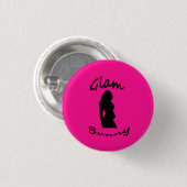 Glam Bunny Logo Pin Ronde Button 3,2 Cm (Voorkant /achterkant)