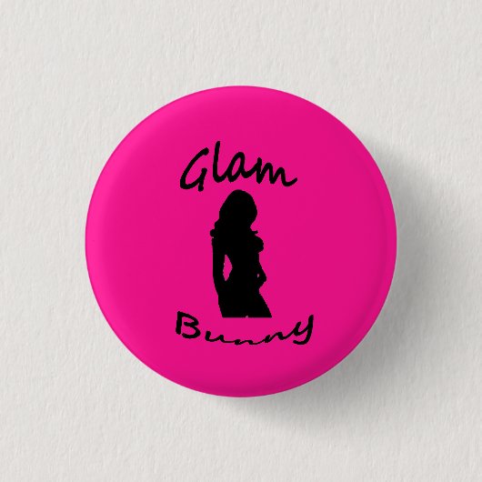 Glam Bunny Logo Pin Ronde Button 3,2 Cm (Voorkant)